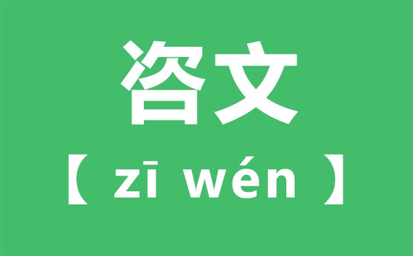 咨怎么读,咨的拼音,咨文是什么意思