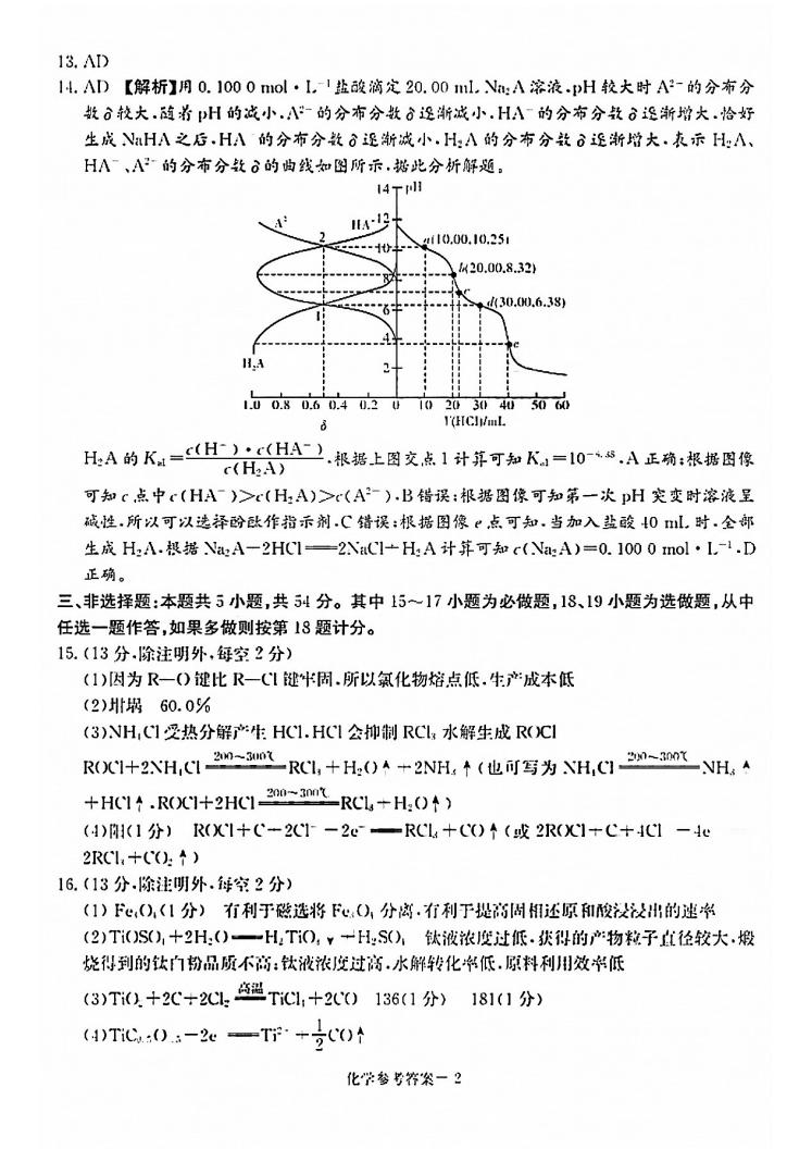 2022年八省联考化学试卷及答案第2页