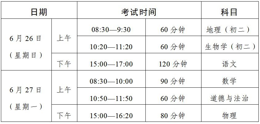 2022年广东中考时间具体安排,广东2022中考时间表