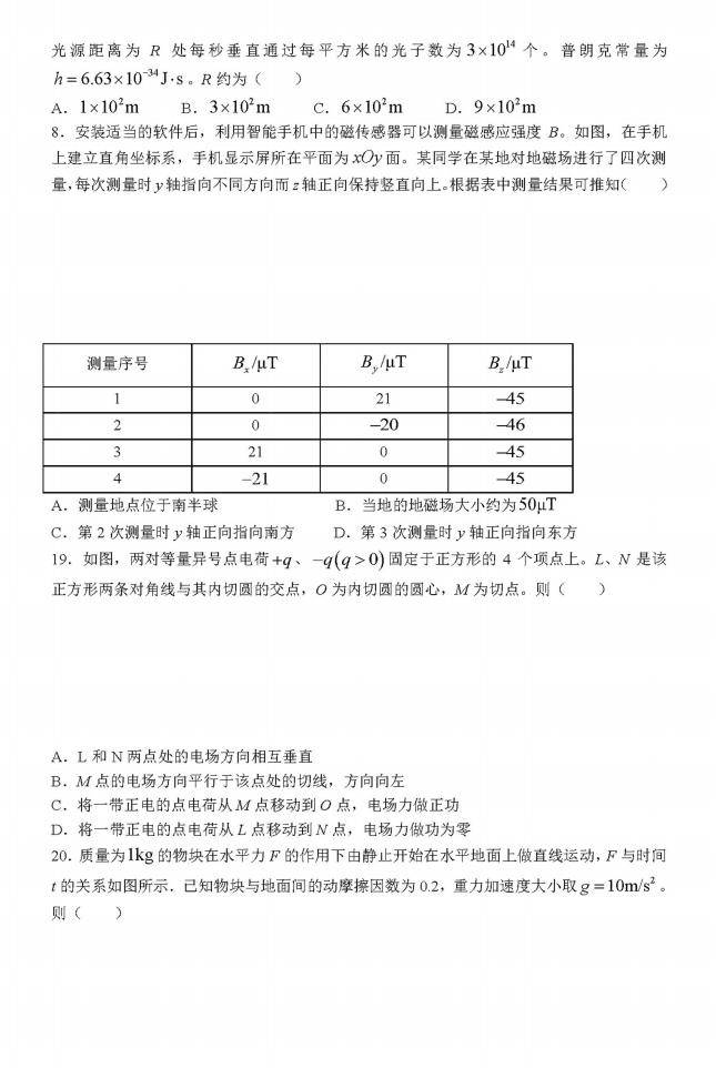 2022年全国乙卷高考理科综合试卷