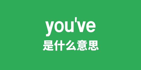 you've是什么意思