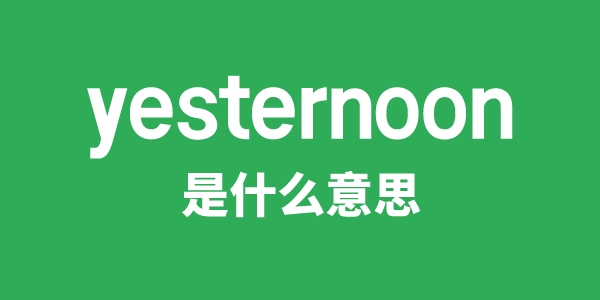 yesternoon是什么意思