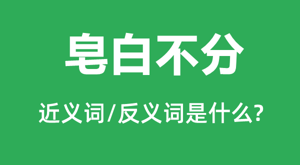 皂白不分的近义词和反义词是什么,皂白不分是什么意思