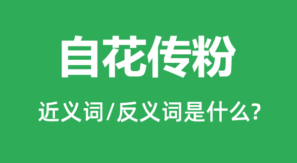 自花传粉的近义词和反义词是什么,自花传粉是什么意思