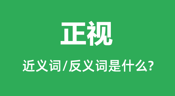 正视的近义词和反义词是什么,正视是什么意思