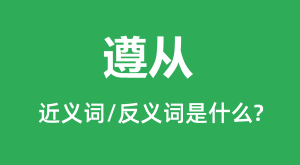 遵从的近义词和反义词是什么,遵从是什么意思