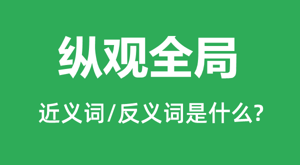 纵观全局的近义词和反义词是什么,纵观全局是什么意思