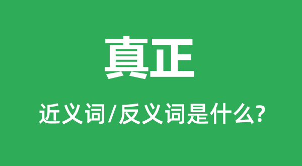 真正的近义词和反义词是什么,真正是什么意思