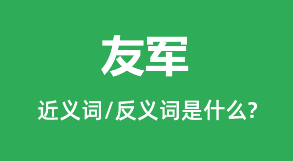 友军的近义词和反义词是什么,友军是什么意思