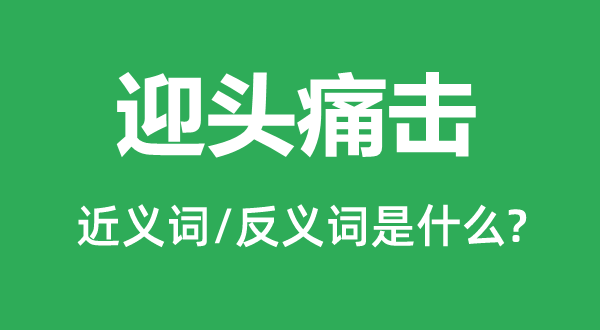 迎头痛击的近义词和反义词是什么,迎头痛击是什么意思