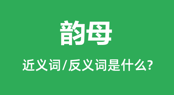 韵母的近义词和反义词是什么,韵母是什么意思