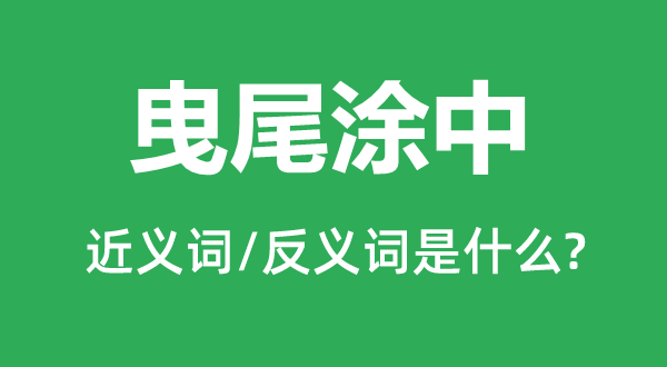 曳尾涂中的近义词和反义词是什么,曳尾涂中是什么意思