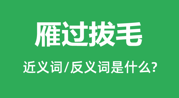 雁过拔毛的近义词和反义词是什么,雁过拔毛是什么意思