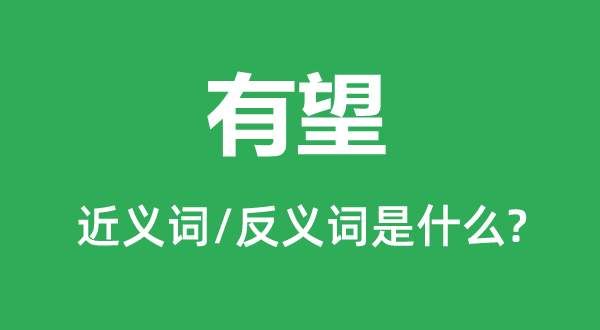 有望的近义词和反义词是什么,有望是什么意思