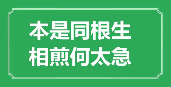 “本是同根生，相煎何太急”的意思是什么,出处是哪首诗