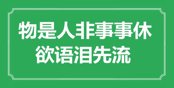 “物是人非事事休，欲语泪先流”是什么意思,出处是哪里