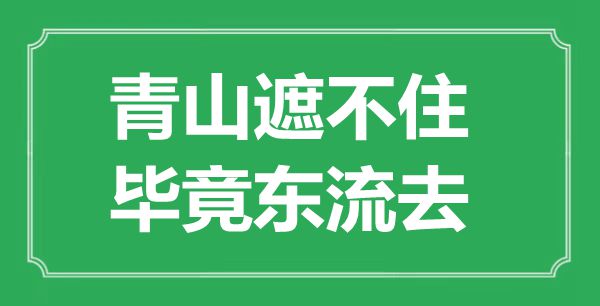 “青山遮不住，毕竟东流去”是什么意思,出处是哪里