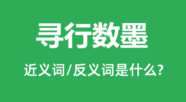 寻行数墨的近义词和反义词是什么,寻行数墨是什么意思