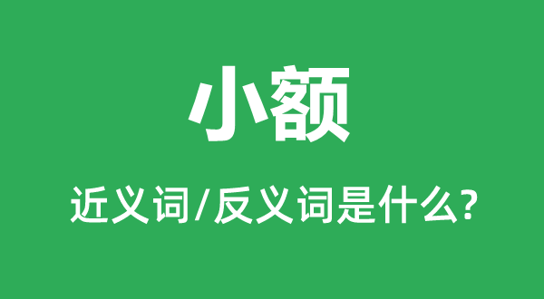 小额的近义词和反义词是什么,小额是什么意思