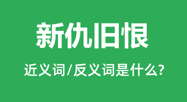 新仇旧恨的近义词和反义词是什么,新仇旧恨是什么意思