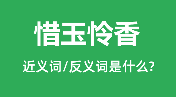 惜玉怜香的近义词和反义词是什么,惜玉怜香是什么意思