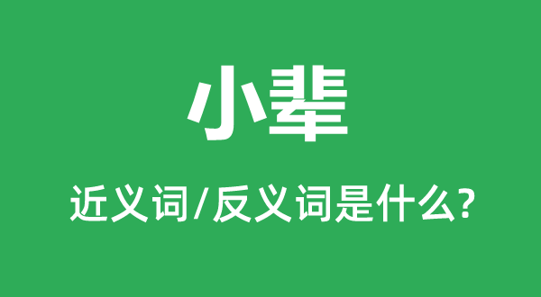 小辈的近义词和反义词是什么,小辈是什么意思