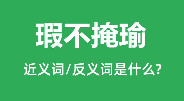 瑕不掩瑜的近义词和反义词是什么,瑕不掩瑜是什么意思