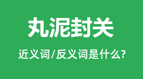 丸泥封关的近义词和反义词是什么,丸泥封关是什么意思