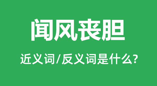 闻风丧胆的近义词和反义词是什么,闻风丧胆是什么意思