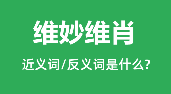 维妙维肖的近义词和反义词是什么,维妙维肖是什么意思