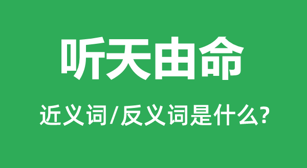 听天由命的近义词和反义词是什么,听天由命是什么意思