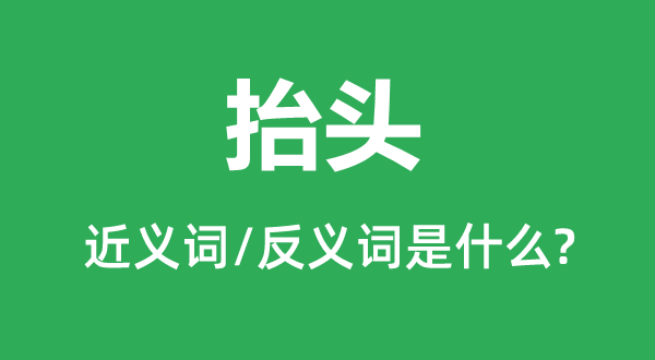 抬头的近义词和反义词是什么,抬头是什么意思