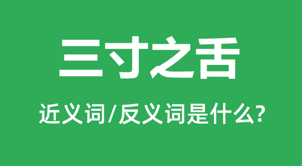 三寸之舌的近义词和反义词是什么,三寸之舌是什么意思