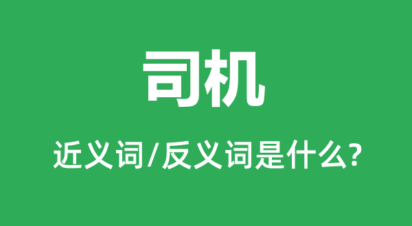 司机的近义词和反义词是什么,司机是什么意思