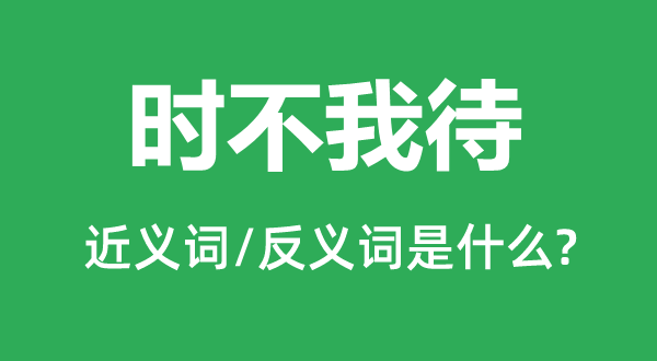 时不我待的近义词和反义词是什么,时不我待是什么意思