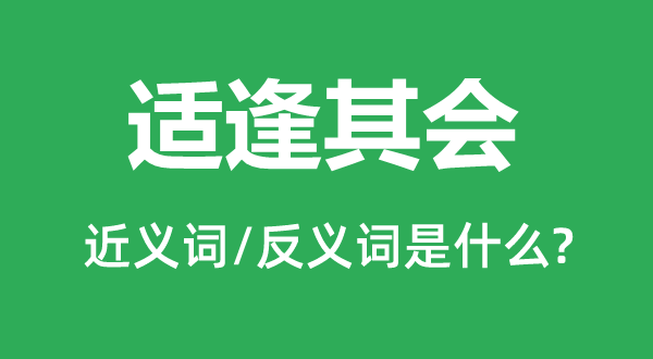 适逢其会的近义词和反义词是什么,适逢其会是什么意思