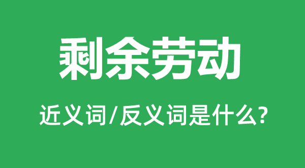 剩余劳动的近义词和反义词是什么,剩余劳动是什么意思