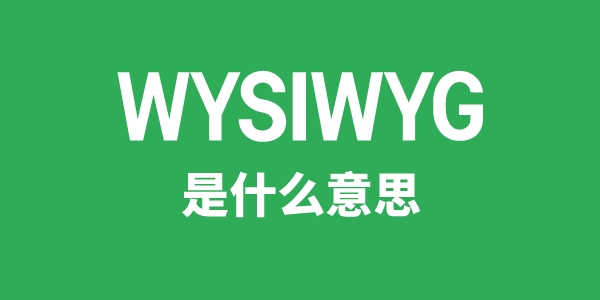 WYSIWYG是什么意思