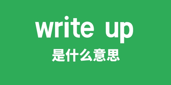 write up是什么意思