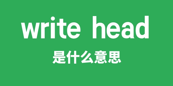 write head是什么意思