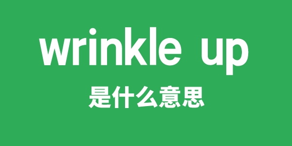 wrinkle up是什么意思