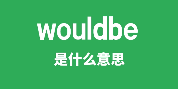 wouldbe是什么意思