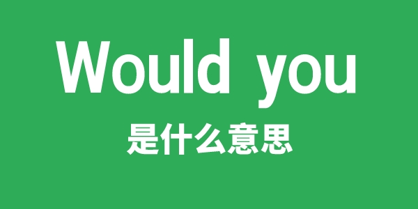 Would you是什么意思