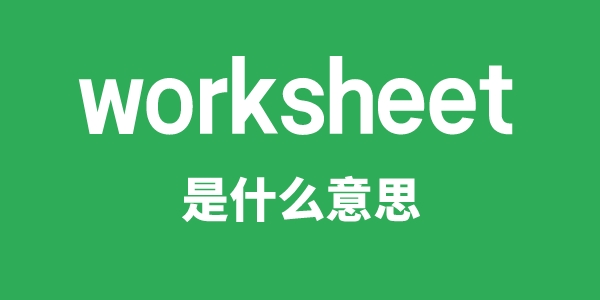 worksheet是什么意思