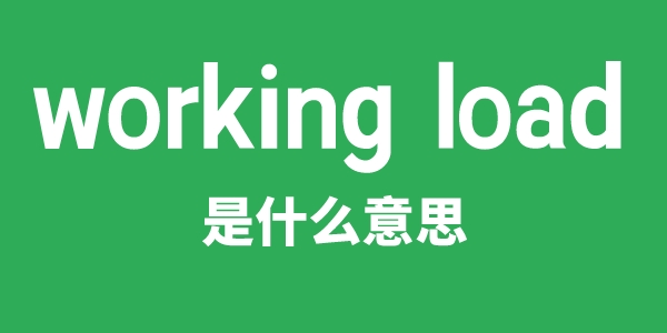 working load是什么意思