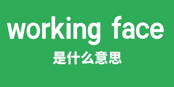 working face是什么意思