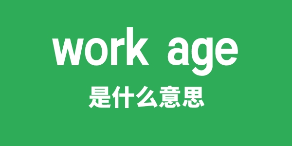 work age是什么意思