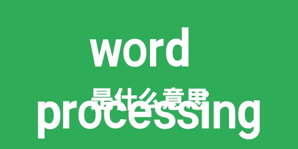 word processing是什么意思