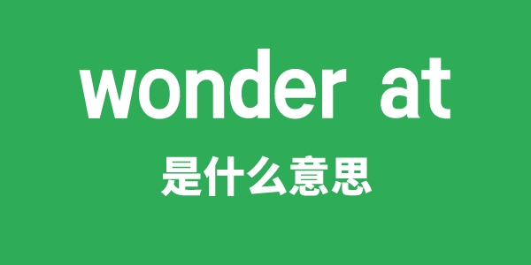 wonder at是什么意思