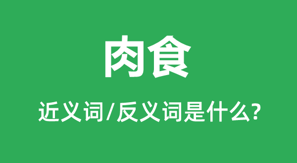 肉食的近义词和反义词是什么,肉食是什么意思